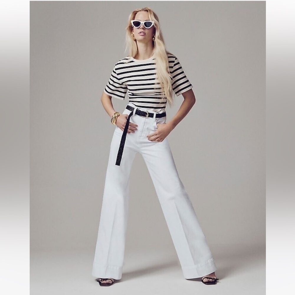 J. Crew White Wide Leg Trouser NWT